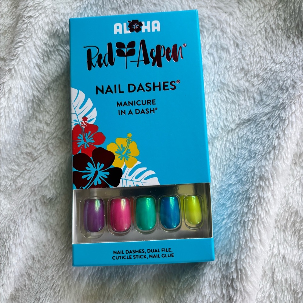 Red Aspen  Nail Dashes - aloha state of mind makani